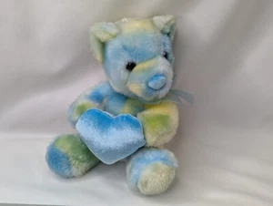 Walmart Blue Yellow Bear Plush 8 Inch Heart Stuffed Animal Toy - Picture 1 of 9