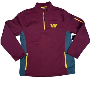 Washington Commanders NFL Team Apparel Sweatshirt L Men Half Zip Thermal Fleece - Picture 1 of 9