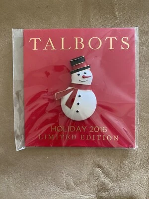 NUEVO BROCHE PRENDEDOR MUÑECO DE NIEVE TALBOTS HOLIDAY 2016 edición limitada Foto 1 de 4