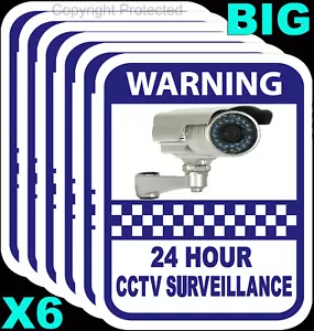 CCTV Camera Warning Sticker Home Surveillance Vinyl Decal Video Security Sign X6 - Picture 1 of 2