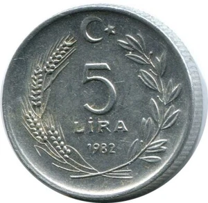 5 LIRA 1982 TURKEY Coin #AR249C - Picture 1 of 3