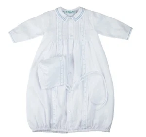 Vestido y sombrero Feltman Brothers blanco/azul para niños escondido Llévame a casa nuevo con etiquetas recién nacido - Imagen 1 de 2