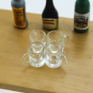 4 Stück Puppenhaus Miniatur Klar Wasser Glas Trinkbecher Becher Küche Zubehör 1/12 - Bild 1 von 12