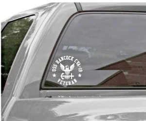 USS HANCOCK CVA-19 Vinyl Window Decal U.S. NAVY Style - Picture 1 of 1