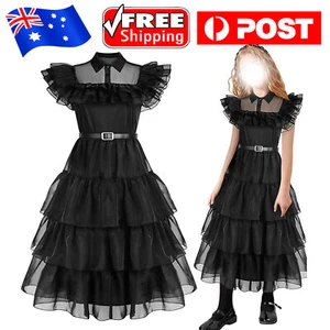 Wednesday The Addams Family Girls Costume Dress Cosplay Halloween Party 5-12 yrs - Picture 1 of 15