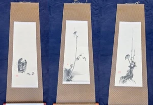 Kakejiku Miyamoto Musashi Japanese hanging scroll set of three reproduction - Picture 1 of 22