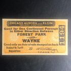 Billet de chemin de fer Chicago Aurora and Elgin Forest Park and Wayne #1194