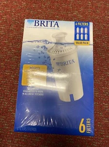Brita Water Pitcher Replacement Filters Pack Of Six (6) - Brand New Sealed Box - Picture 1 of 4