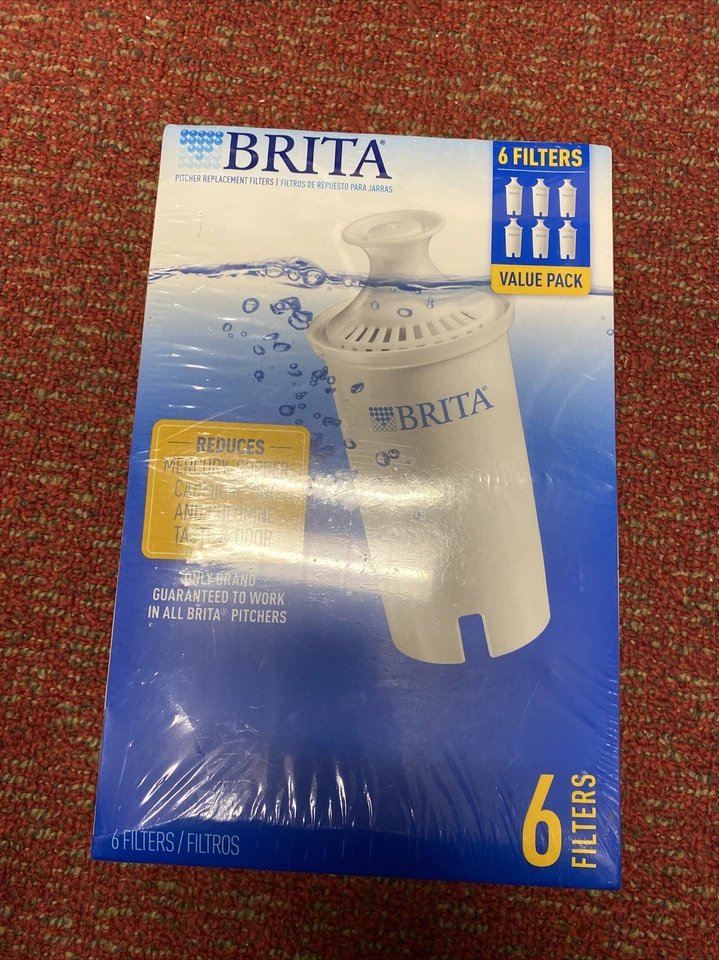 Brita Water Pitcher Replacement Filters Pack Of Six (6) - Brand New Sealed Box - Image 1 of 4