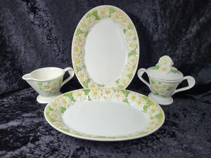 Vintage Metlox Poppytrail Daisy Sugar & Creamer & 2 Platters 11"x 8" Read!! - Picture 1 of 14