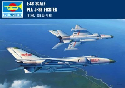 CHINA PLA J-8B FIGHTER 1/48 aircraft Trumpeter model  plane kit 02845 - Image 1 of 4