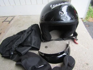 Used Black 2004 Vespa GT 200 By Scooter Helmet m 57 medium - Picture 1 of 8