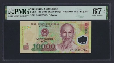 Viet Nam 10000 Dong 2009 P119d Uncirculated Grade 67 - Image 1 of 2