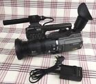 Sony DSR-PD170P Mini DV Camcorder with ECM-NV1 microphone.