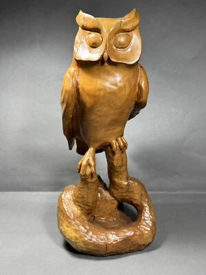 Talla en madera original Screech Owl Bird Maine artista por William L. Janelle Foto 1 de 4