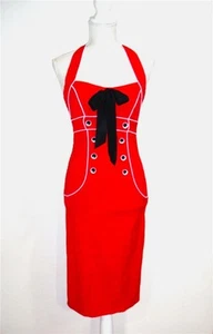 VOODOO VIXEN Retro Halter Sailor Pinup Dress EUC SMALL - Picture 1 of 1