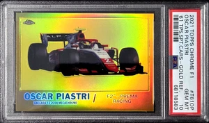 2021 Topps Chrome F1 Oscar Piastri /50 Gold Refractor '61 Sports Car PSA 10 RC - Picture 1 of 4
