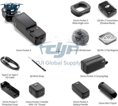 Nuevo DJI Osmo Pocket 3 Creator Combo Cámara 4K 3 Ejes Cardán Micrófono Trípode Foto 1 de 4