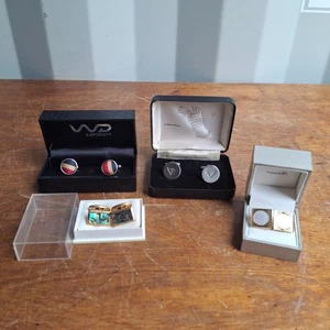 4 x pairs of cufflink, Opal, Mother of pearl - Picture 1 of 5