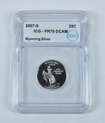 2007-S State Quarter Wyoming Silver PR70 DCAM ICG *4425 - Image 1 of 4