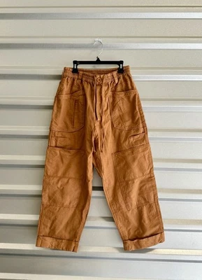 Pantalones Free People Naranja Marrón Tostado Carga Carpintero Puños Tobillo Relajado Pequeños XS Foto 1 de 4