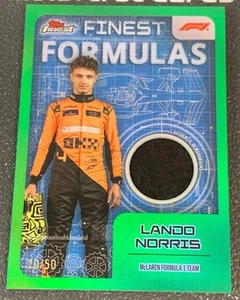2024 Topps Finest Formula 1 F1 Fomulas Relic Green Ref Lando Norris 20/50๐ฅ๐ฅ๐ฅ - Picture 1 of 2