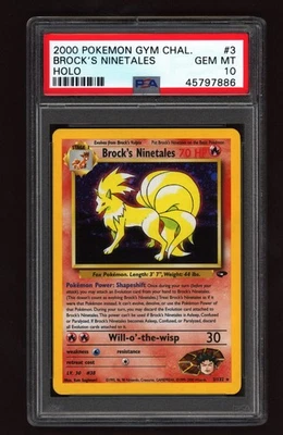 Brock's Ninetales Holo Pokemon Card Gym Challenge 3/132 ARK BGS PSA 10 - Image 1 of 2
