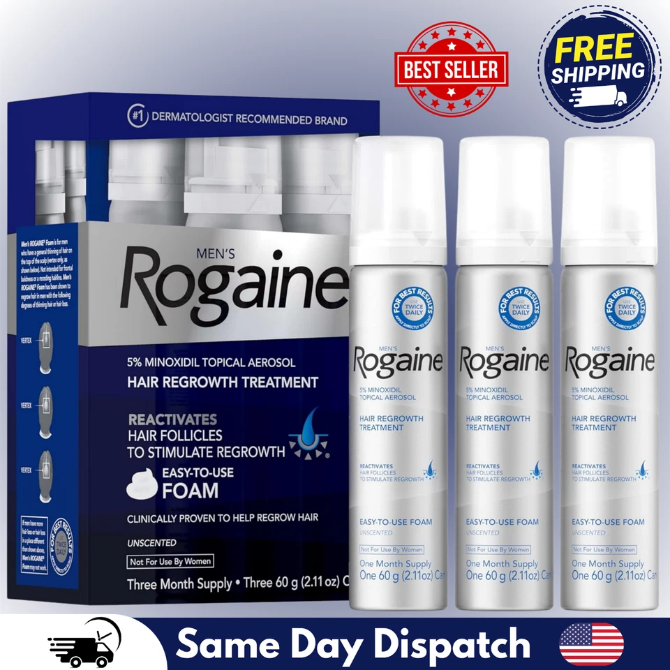ESPUMA SIN PERFUME AEROSOL TÓPICO ROGAINE 5% minoxidil para hombre (NUEVO SELLADO) Foto 1 de 4