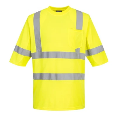 Portwest S397 - Hi-Vis Mesh Insert Class 3 T-Shirt S/S Yellow SIZES S-6X* - Image 1 of 2