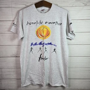 Vintage Nike 93' T-Shirt Sz L Made In USA Swoosh Single Stitch Honolulu Marathon - Picture 1 of 11
