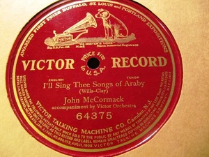 1913 John McCormack Irish Clay Lalla Rookh I'll Sing Thee SONGS OF ARABY 64375 - Imagen 1 de 1
