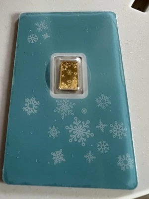 Pamp Suisse Gold Barren 1,00g Gold Au Schneeflocke Snowflake mit Folie/ Top 👍 - Bild 1 von 3