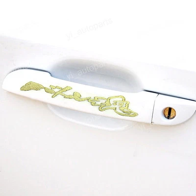 4X Ghosts Door Handle Cover Decal Car Sticker Racing 3.5" Gold Like Metallic - Image 1 of 2