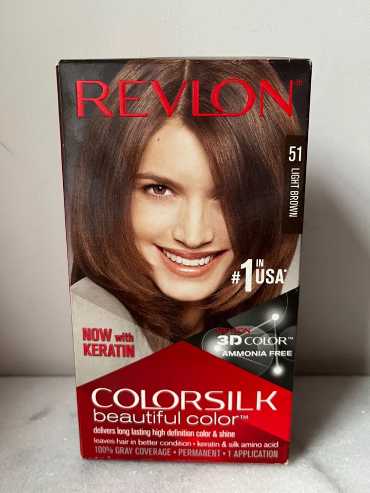 Tintura de cabelo permanente Revlon Colorsilk - Sem amônia com queratina #51 marrom claro - Imagem 1 de 4