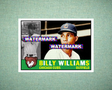 Billy Williams Chicago Cubs 1960 Style Custom Baseball Art Card
