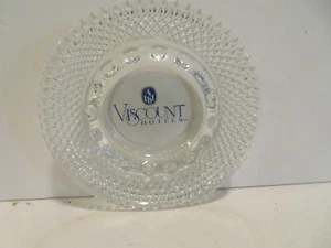 VISCOUNT THF Hotels Embossed Clear Glass Ashtray 5 inch - Picture 1 of 1