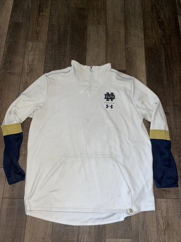 USED TEAM ISSUED NOTRE DAME FOOTBALL UNDER ARMOUR PULLOVER 3XL Cover