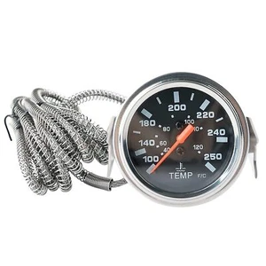 2'' 52mm Chrome Pointer Water Temp Temperature Gauge Mechanical Black Face ℃ / ℉ - Picture 1 of 15