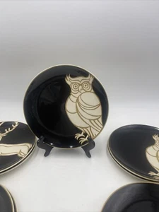 Juego 10 PARCHES NYC Ensalada Postre Platos 2 Conejos 2 Ciervos 3 Búhos 3 Zorros - Imagen 1 de 15