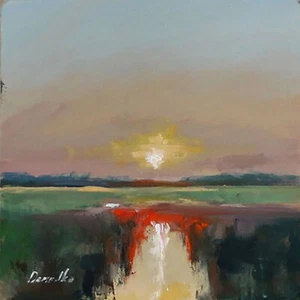 PAESAGGIO UCRAINO Dipinto olio contemporaneo 8x8 UCRAINA Demenko Natalia - Foto 1 di 12