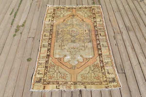 Alfombra Turca 33''x53'' Vintage Alfombra Color Claro Silenciado 2x4 Alfombra Oushak 85x136cm - Imagen 1 de 8