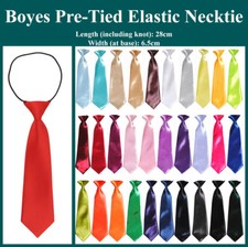 New School Boys Kids Children Baby Wedding Solid Colour Elastic Tie Necktie