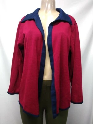 Cárdigan reversible para mujer Maggie Sweet manga larga azul marino/rojo talla L Foto 1 de 4