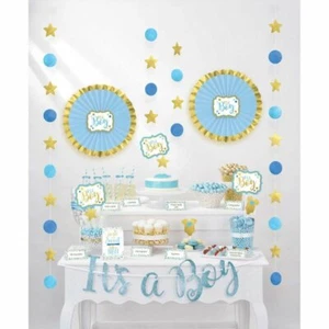Boy's Baby Shower "It's A Boy" Blue Buffet Decorating Kit Boys Naming Baptism - Picture 1 of 1
