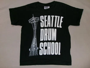 SEATTLE DRUM SCHOOL T SHIRT KIDS YOUTH XS 2/4 VTG 90S Y2K INDIE ROCK OOP - Picture 1 of 3