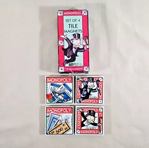Vintage 1999 Monopoly Fliesenmagnete Keramik 4er Set BRANDNEU - Bild 1 von 2