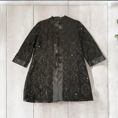 Chico’s Sequin Holiday Jacket Size 1 - Image 1 of 3