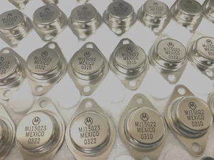 1 Pair | MJ15023 + MJ15022 Motorola PNP + NPN Transistors - Picture 1 of 1