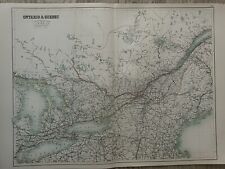 1897 Ontario & Quebec Original Antique Map by A & C Black