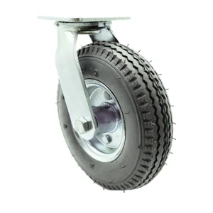 8 Inch Gray Pneumatic Wheel Swivel Caster Service Caster Brand - Picture 1 of 5